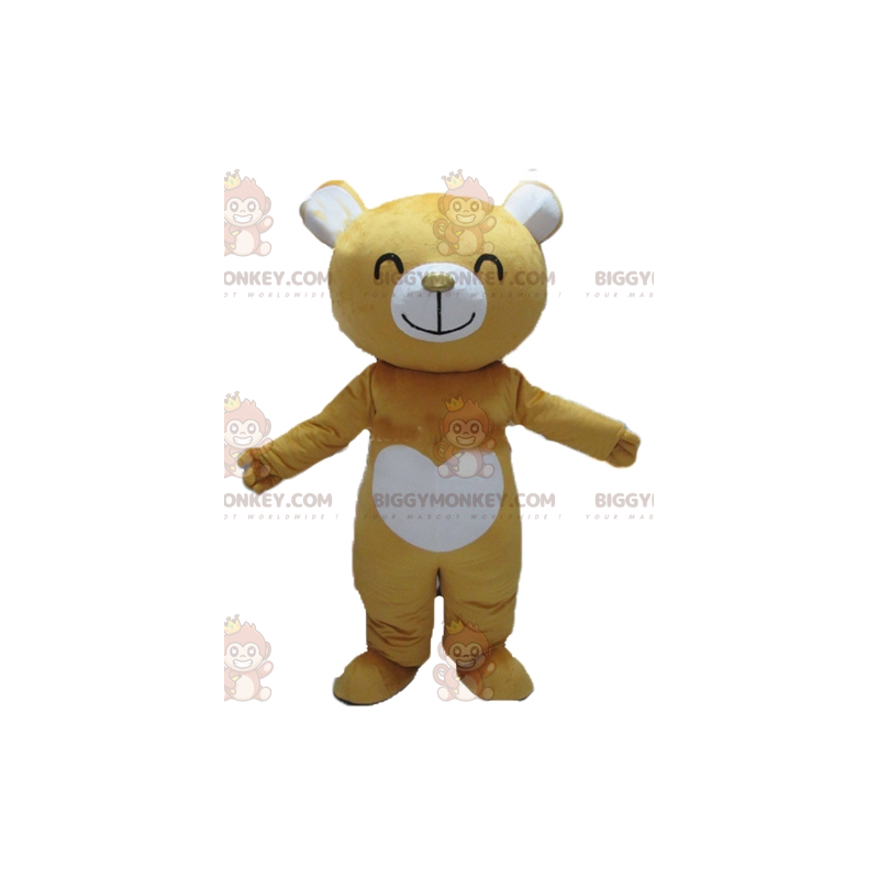 Disfraz de mascota TeddyMONKEY™ amarillo y blanco muy sonriente