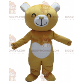 Costume de mascotte BIGGYMONKEY™ de nounours jaune et blanc