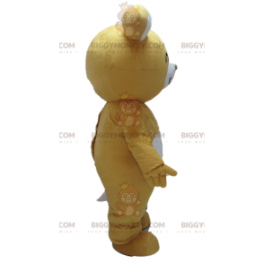 Very Smiling Yellow and White Teddy BIGGYMONKEY™ Mascot Costume