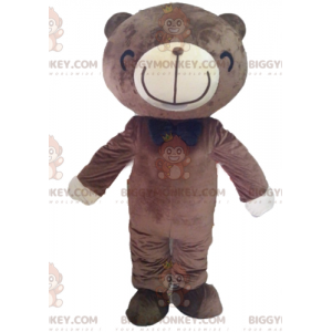 Brun og hvid bjørn BIGGYMONKEY™ maskotkostume med et stort grin