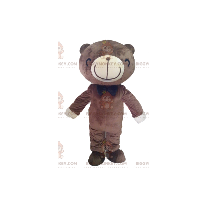 Costume de mascotte BIGGYMONKEY™ d'ours marron et blanc avec un