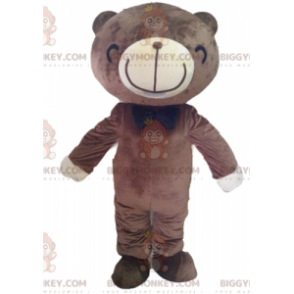 Brown and White Bear BIGGYMONKEY™ Mascot Costume with a Big