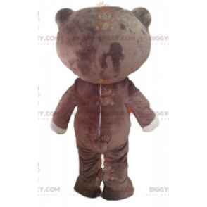 Costume de mascotte BIGGYMONKEY™ d'ours marron et blanc avec un