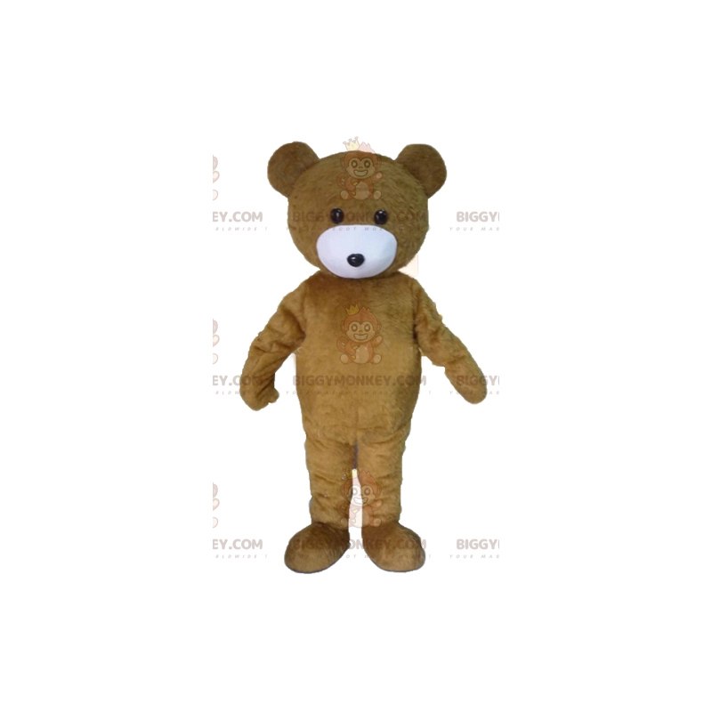 Braun-weißer Teddybär BIGGYMONKEY™ Maskottchen-Kostüm -