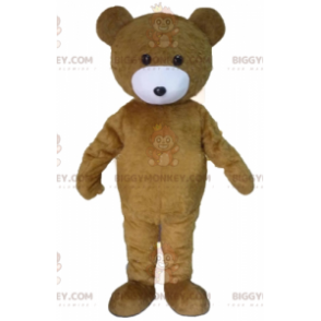 Braun-weißer Teddybär BIGGYMONKEY™ Maskottchen-Kostüm -