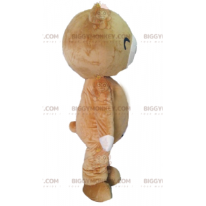 Costume de mascotte BIGGYMONKEY™ d'ourse beige et blanche avec