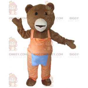 Braun-weißer Bär BIGGYMONKEY™ Maskottchen-Kostüm mit