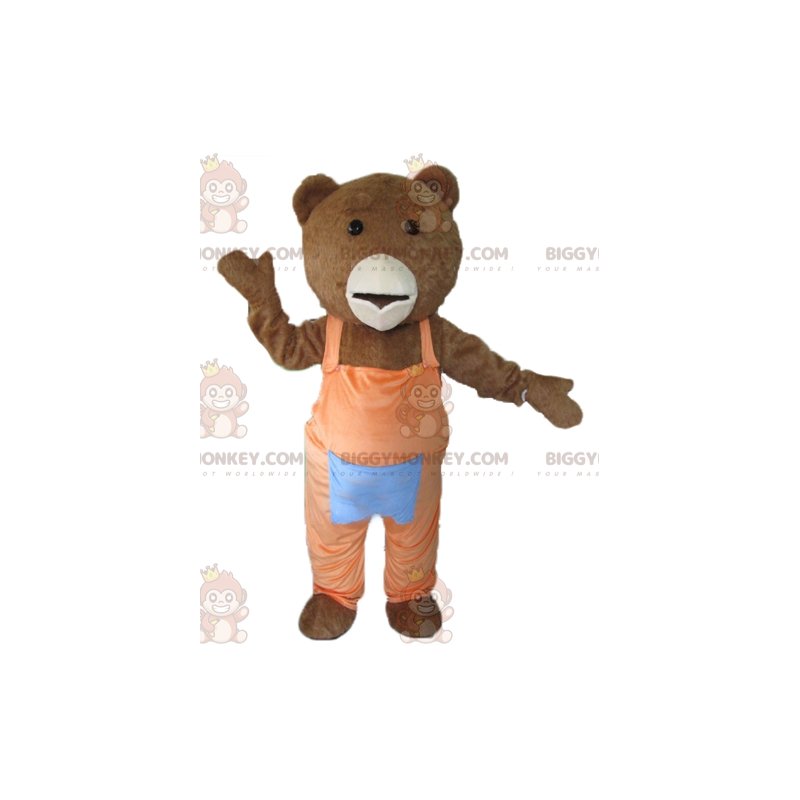 Costume de mascotte BIGGYMONKEY™ d'ours marron et blanc avec