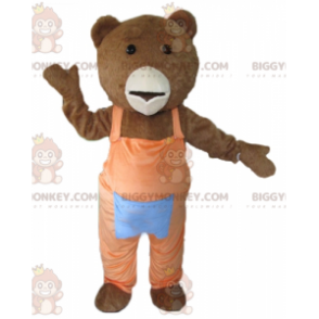 Kostým maskota Hnědobílého medvěda BIGGYMONKEY™ s oranžovým