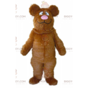 BIGGYMONKEY™ Big Furry Brown and Pink Bear Mascot Costume –