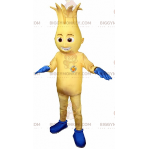 Costume da mascotte pupazzo di neve giallo e blu BIGGYMONKEY™ -