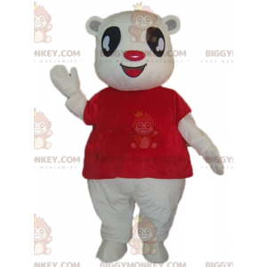 Traje de mascote de pelúcia branco BIGGYMONKEY™ com camiseta