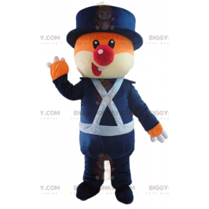 Orange and White Bear BIGGYMONKEY™ Mascot Costume in Blue