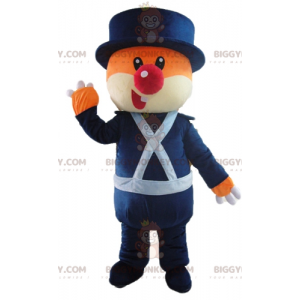 Orange-weißer Bär BIGGYMONKEY™ Maskottchen-Kostüm in blauer