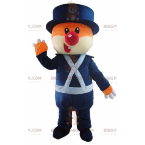 Kostým oranžovobílého medvěda BIGGYMONKEY™ maskota v modré