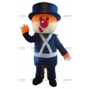 Orange and White Bear BIGGYMONKEY™ Mascot Costume in Blue