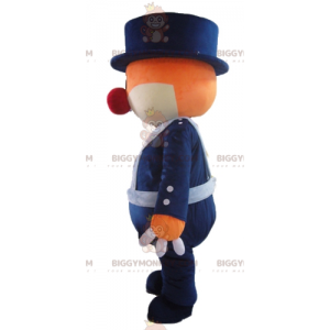 Orange-weißer Bär BIGGYMONKEY™ Maskottchen-Kostüm in blauer