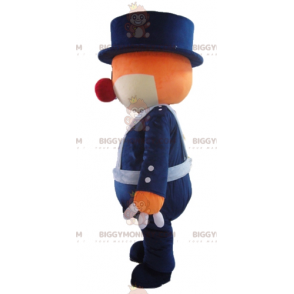 Orange-weißer Bär BIGGYMONKEY™ Maskottchen-Kostüm in blauer