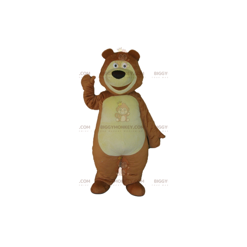 Costume de mascotte BIGGYMONKEY™ de gros ours marron et jaune