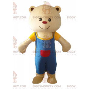 Traje de mascote BIGGYMONKEY™ grande ursinho de pelúcia bege
