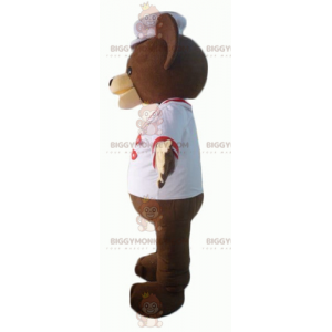 Costume de mascotte BIGGYMONKEY™ d'ours marron habillé en chef