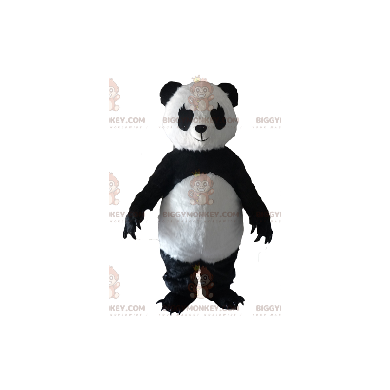 BIGGYMONKEY™ Mascottekostuum van zwart-witte panda met grote