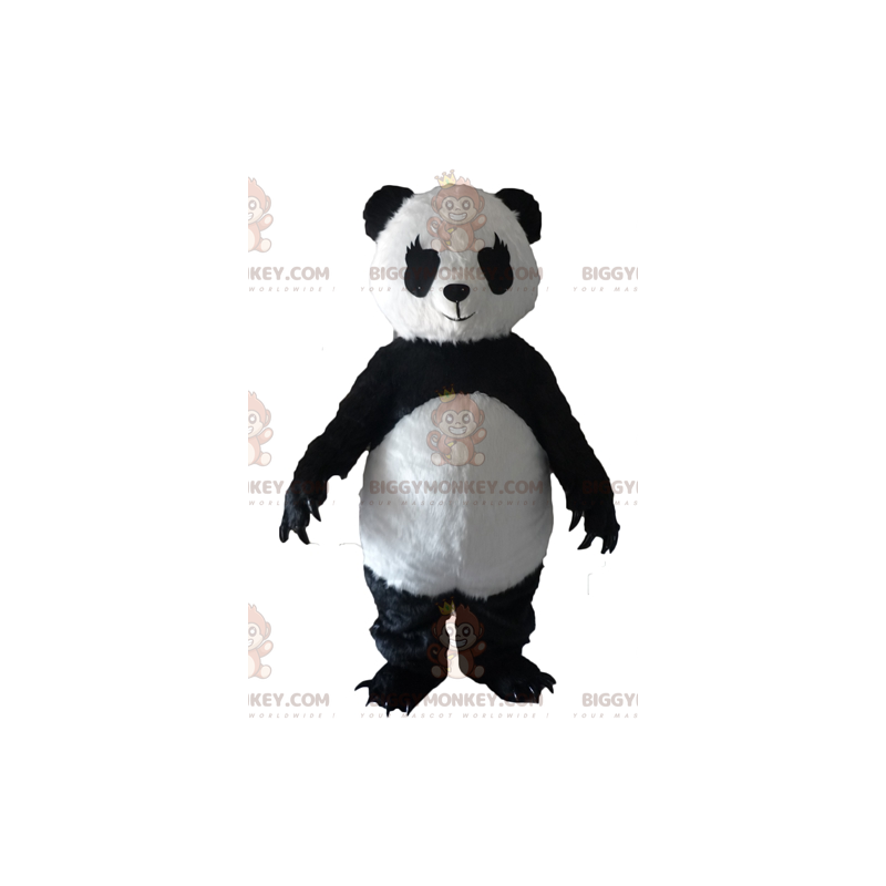 BIGGYMONKEY™ maskotdräkt av svart och vit panda med stora klor