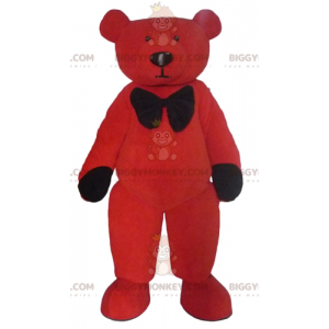 Rød og sort plys bamse BIGGYMONKEY™ maskotkostume -