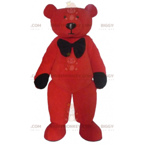 Costume da mascotte Teddy BIGGYMONKEY™ in peluche rosso e nero