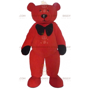 Rød og sort plys bamse BIGGYMONKEY™ maskotkostume -
