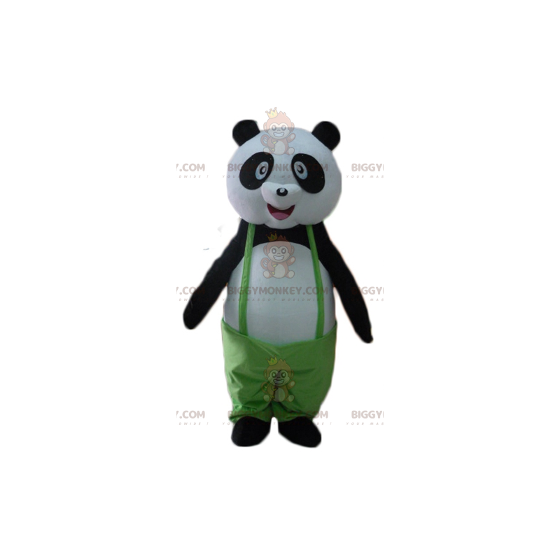 BIGGYMONKEY™ Μασκότ Κοστούμι ασπρόμαυρου Panda με πράσινες