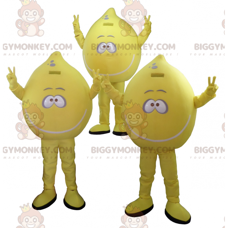 Set med 3 maskot BIGGYMONKEY™s med gula citroner - BiggyMonkey