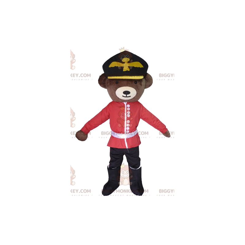 Costume de mascotte BIGGYMONKEY™ d'ours marron habillé en tenue