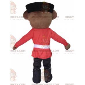 Brun björn BIGGYMONKEY™ maskotdräkt klädd som en engelsk soldat