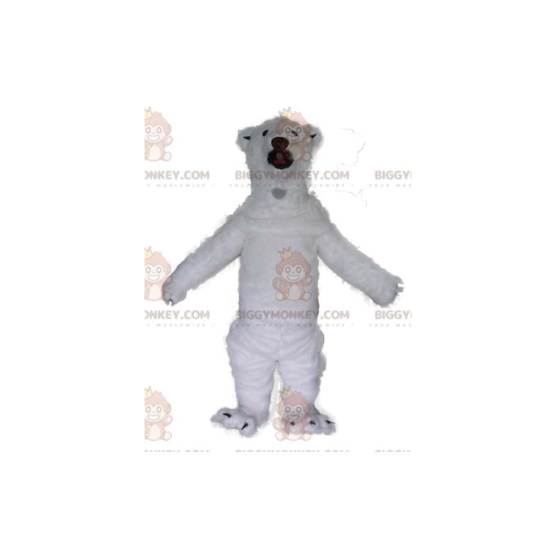 Disfraz de mascota BIGGYMONKEY™ de oso polar blanco muy