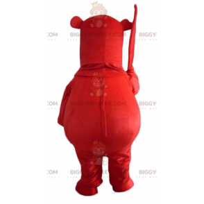 BIGGYMONKEY™ Big Red Bear With Leaf In Hand Mascot Costume -