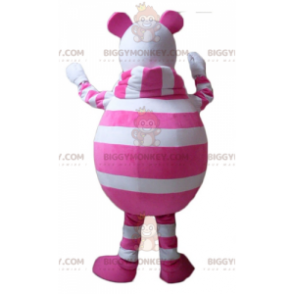 White and Pink Striped Mouse BIGGYMONKEY™ Mascot Costume -