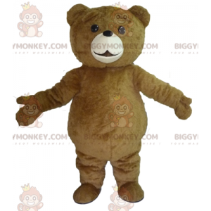 Söt och fyllig stor brun björn BIGGYMONKEY™ maskotdräkt -