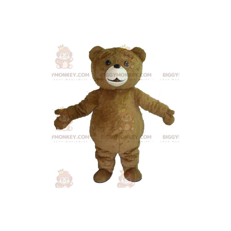 Söt och fyllig stor brun björn BIGGYMONKEY™ maskotdräkt -