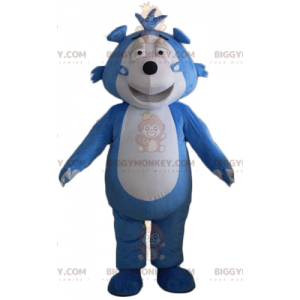 Costume da mascotte BIGGYMONKEY™ con orsacchiotto riccio blu e