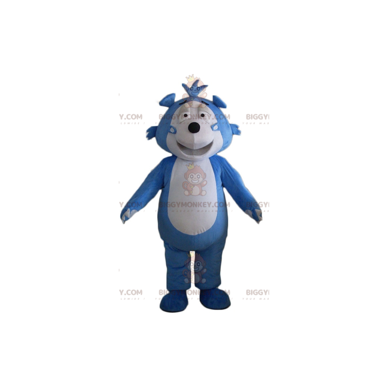 Blau-grauer Igel-Teddybär BIGGYMONKEY™ Maskottchen-Kostüm -