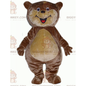 BIGGYMONKEY™ Big Smiling Brown & Tan pluche teddybeer