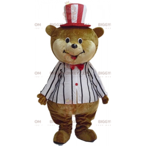 BIGGYMONKEY™ mascot costume of big brown and beige teddy bear
