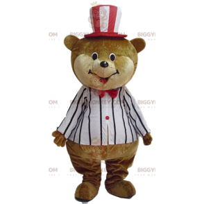 BIGGYMONKEY™ mascot costume of big brown and beige teddy bear