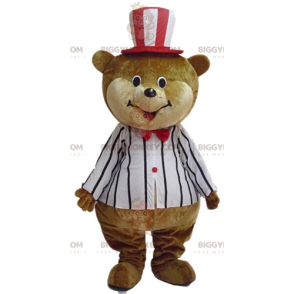 Kostým maskota BIGGYMONKEY™ velkého hnědého a béžového medvídka