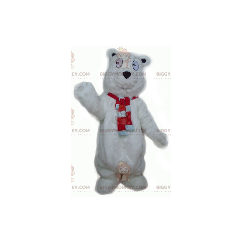 Fantasia de mascote de urso branco grande e peludo BIGGYMONKEY™