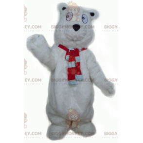 Fantasia de mascote de urso branco grande e peludo BIGGYMONKEY™