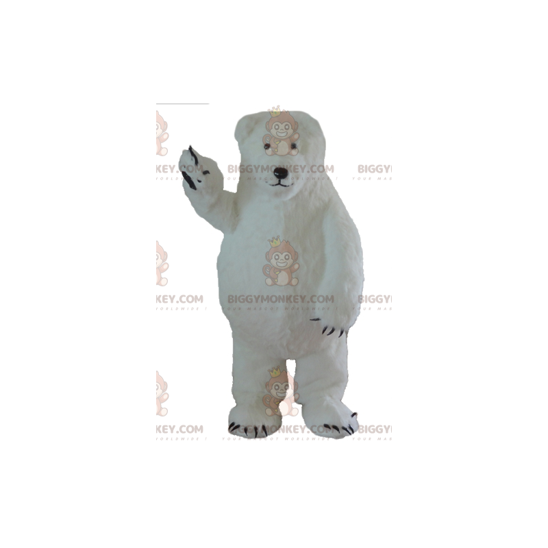 Grande e peloso orso polare orso bianco costume mascotte