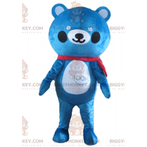 Blauw en wit teddybeer BIGGYMONKEY™ mascottekostuum -