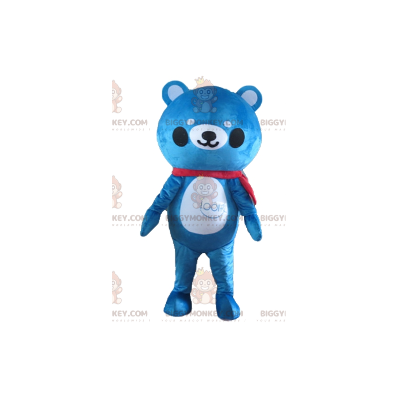 Blauw en wit teddybeer BIGGYMONKEY™ mascottekostuum -